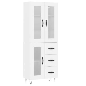 Stylish Highboard White 69.5x34x180 cm | HipoMarket UK