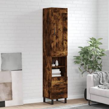 Stylish Highboard in Smoked Oak - Durable & Elegant Design