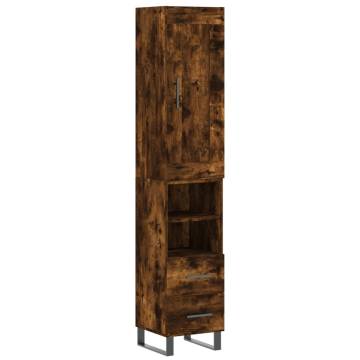 Stylish Highboard in Smoked Oak - Durable & Elegant Design