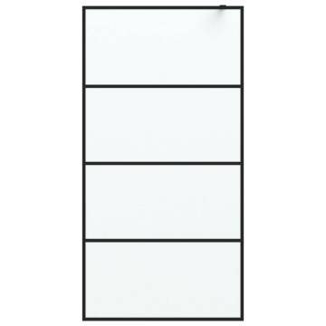 Walk-in Shower Wall Black 100x195 cm | Stylish ESG Glass