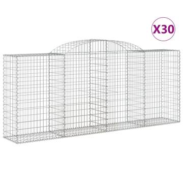 Arched Gabion Baskets 30 pcs - Durable Garden Barriers