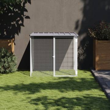 Light Grey Chicken Cage with Roof - Galvanised Steel 103x98x90 cm