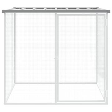 Light Grey Chicken Cage with Roof - Galvanised Steel 103x98x90 cm