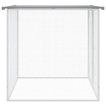 Light Grey Chicken Cage with Roof - Galvanised Steel 103x98x90 cm