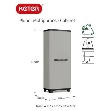 Keter Multi-Purpose Storage Cabinet - Planet Grey & Black