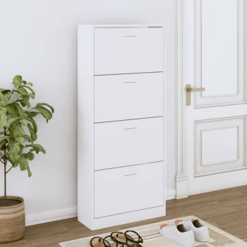 Shoe Cabinet White 63x24x147 cm - Modern Storage Solution