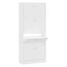 Shoe Cabinet White 63x24x147 cm - Modern Storage Solution