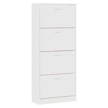 Shoe Cabinet White 63x24x147 cm - Modern Storage Solution