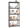 5-Layer Shelves Set - Anthracite Steel & Engineered Wood