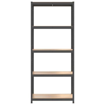 5-Layer Shelves Set - Anthracite Steel & Engineered Wood