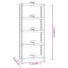 5-Layer Shelves Set - Anthracite Steel & Engineered Wood