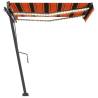 Manual Retractable Awning with LED - 300x250 cm Orange & Brown