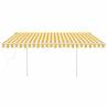 Manual Retractable Awning 4x3m Yellow & White - Hipomarket