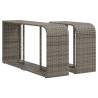 Storage Shelves 2 pcs Grey Poly Rattan - Stylish Outdoor Solution