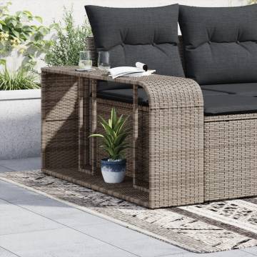 Storage Shelves 2 pcs Grey Poly Rattan - Stylish Outdoor Solution