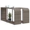 Storage Shelves 2 pcs Grey Poly Rattan - Stylish Outdoor Solution