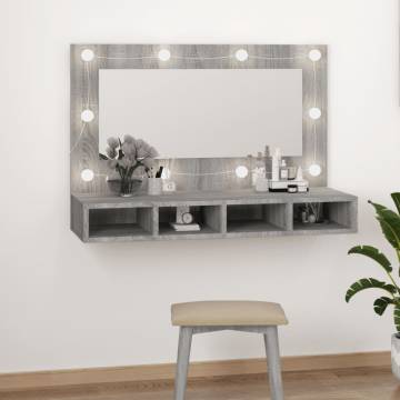 Mirror Cabinet with LED Grey Sonoma - Stylish Storage Solution