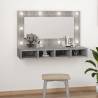 Mirror Cabinet with LED Grey Sonoma 90x31.5x62 cm Colour grey sonoma Quantity in Package 1 