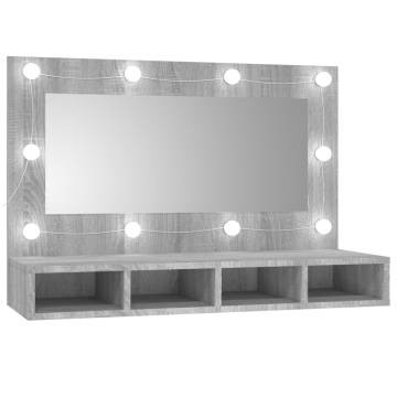 Mirror Cabinet with LED Grey Sonoma - Stylish Storage Solution