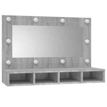 Mirror Cabinet with LED Grey Sonoma - Stylish Storage Solution