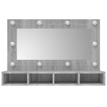 Mirror Cabinet with LED Grey Sonoma - Stylish Storage Solution