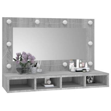 Mirror Cabinet with LED Grey Sonoma - Stylish Storage Solution