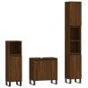 3 Piece Brown Oak Bathroom Cabinet Set - Stylish & Practical