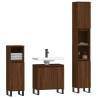 3 Piece Brown Oak Bathroom Cabinet Set - Stylish & Practical