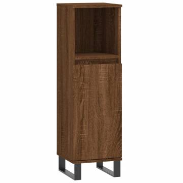 3 Piece Brown Oak Bathroom Cabinet Set - Stylish & Practical