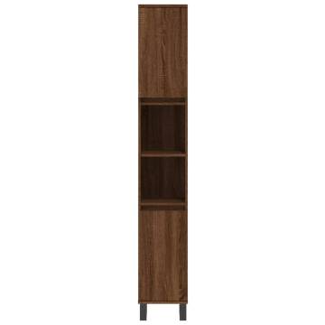 3 Piece Brown Oak Bathroom Cabinet Set - Stylish & Practical