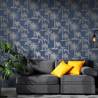 DUTCH WALLCOVERINGS Tropical Trees Wallpaper - Navy Blue & Silver