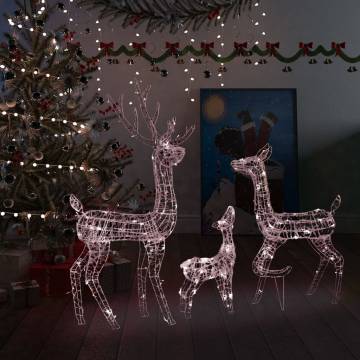 Acrylic Reindeer Family Christmas Decoration - 300 LED Lights