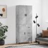 Highboard Concrete Grey 69.5x34x180 cm Engineered Wood Colour concrete grey Quantity in Package 1 Model 1 door 3 drawers 