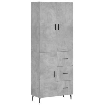 Stylish Highboard Concrete Grey - 69.5x34x180 cm | Hipo Market