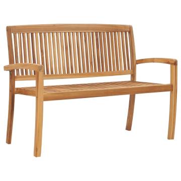 2-Seater Stacking Garden Bench - Solid Teak Wood | HipoMarket