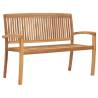 2-Seater Stacking Garden Bench 128.5 cm Solid Teak Wood Size 128.5 cm Quantity in Package 1 Number of 