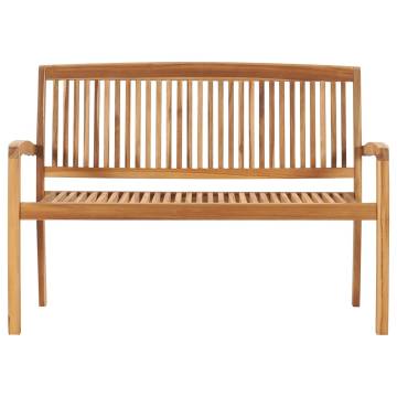 2-Seater Stacking Garden Bench - Solid Teak Wood | HipoMarket