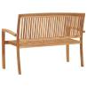 2-Seater Stacking Garden Bench - Solid Teak Wood | HipoMarket