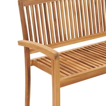 2-Seater Stacking Garden Bench - Solid Teak Wood | HipoMarket