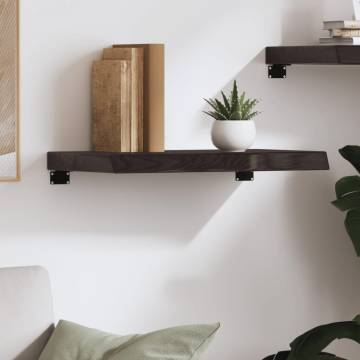 Wall Shelf Dark Brown Solid Oak - Stylish Storage Solution