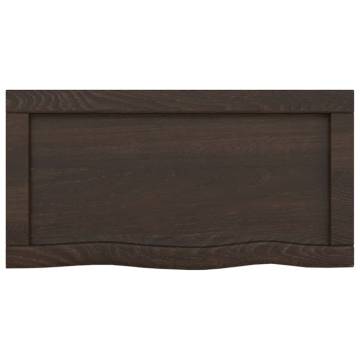 Wall Shelf Dark Brown Solid Oak - Stylish Storage Solution