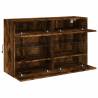 Stylish TV Wall Cabinet with LED Lights in Smoked Oak