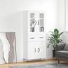 Highboard High Gloss White 69.5x34x180 cm Engineered Wood Colour high gloss white Quantity in Package 1 Model 2 doors 2 drawers 