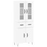 Stylish Highboard High Gloss White - 69.5x34x180 cm