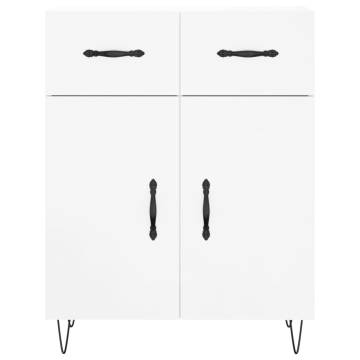 Stylish Highboard High Gloss White - 69.5x34x180 cm