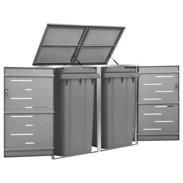 Double Wheelie Bin Shed | Stainless Steel | Hipomarket UK