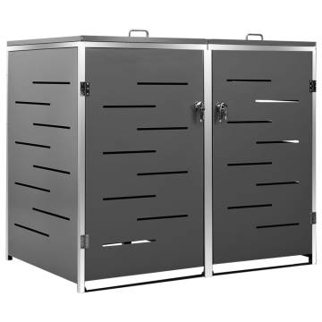 Double Wheelie Bin Shed | Stainless Steel | Hipomarket UK