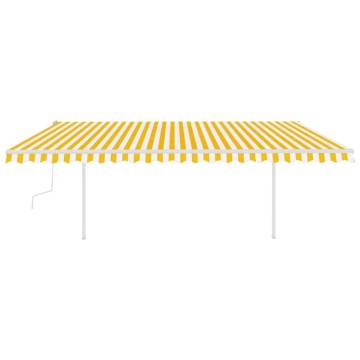 Manual Retractable Awning 5x3m - Yellow & White | HipoMarket