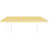 Manual Retractable Awning 5x3m - Yellow & White | HipoMarket