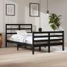 Bed Frame Black Solid Wood Pine 120x200 cm Colour black Size 120 x 200 cm 